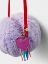 Load image into Gallery viewer, Faux Fur Lilac Pom Bag