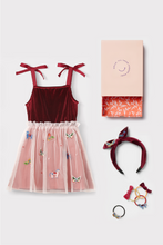 Load image into Gallery viewer, Stych Girl&#39;s Pink Velvet Butterfly &amp; Unicorn Dress &amp; accessories Dress Up Gift Box Gift Wrapped Ages 3-4, 5-6 &amp; 7-8 years 