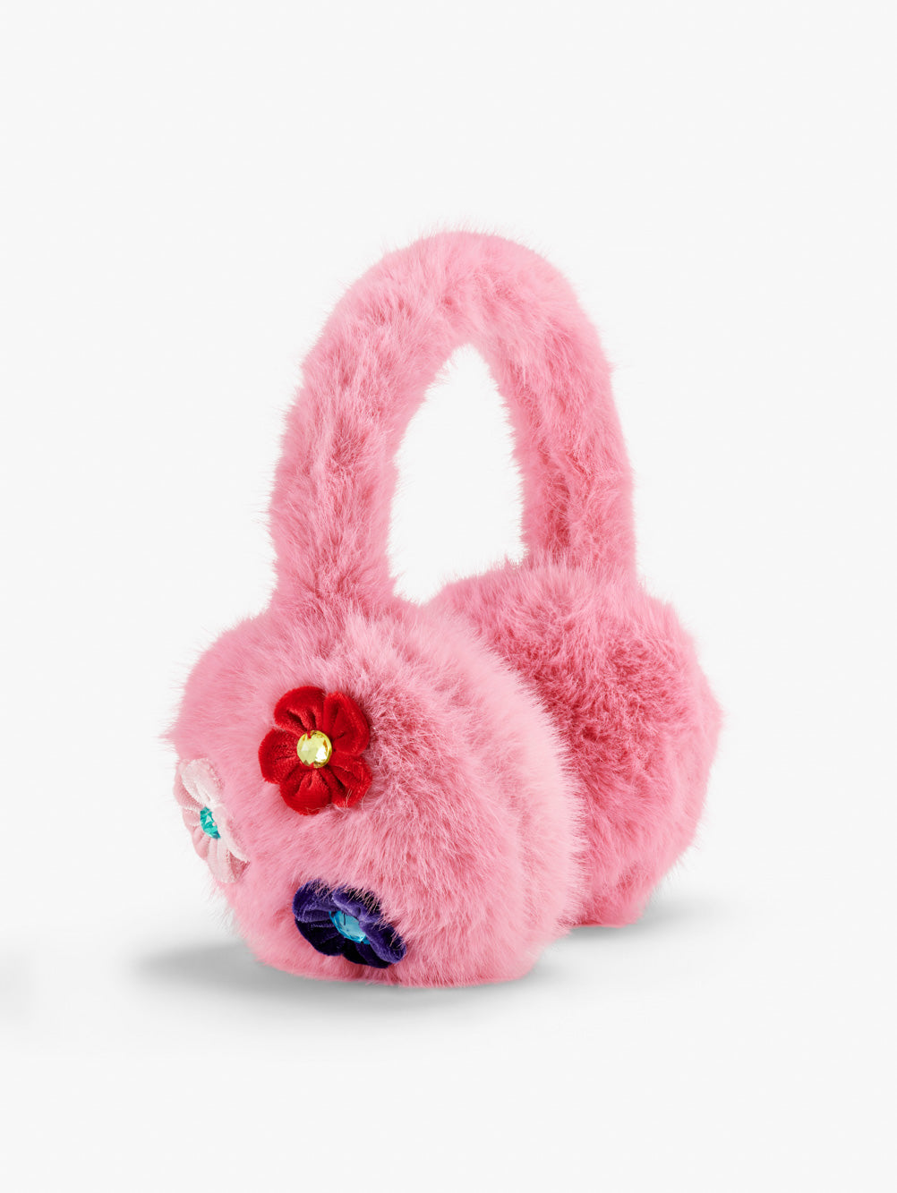 Flower Gem Faux Fur Earmuffs