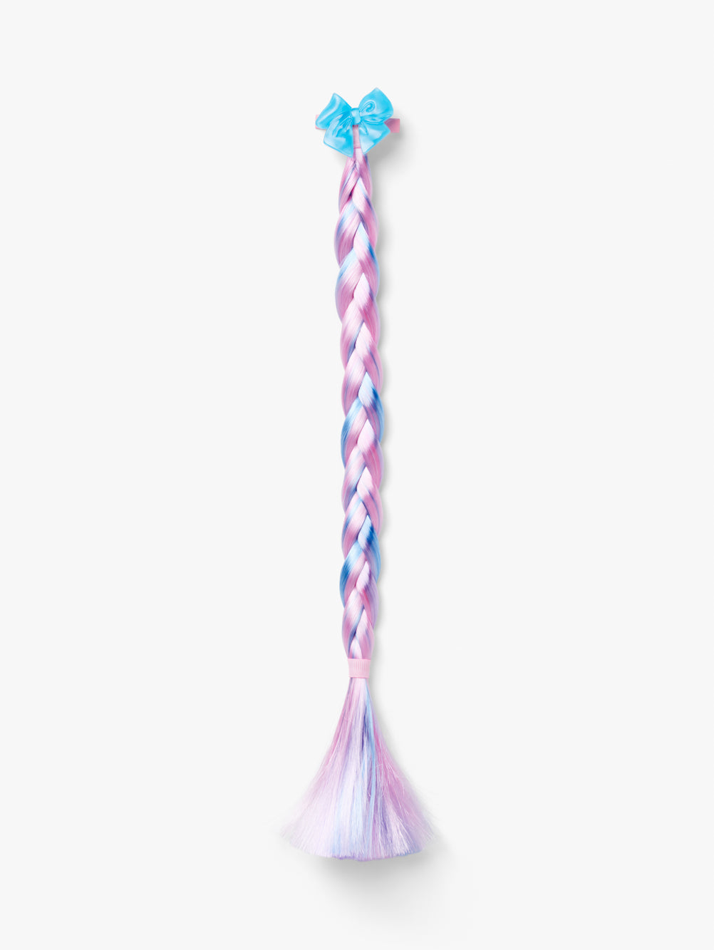 Stych Girls Pink & Blue colour plaited faux hair and bow hair clip 