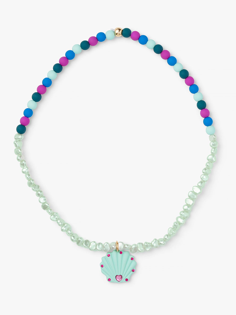 Seashell and Pearlized Bead Necklace