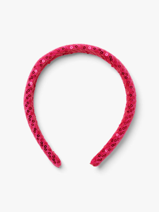 Stych Girls Pink to cerise pink sparkly sequin embellished headband slightly padded 