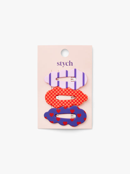 Scallop Print Hair Clips