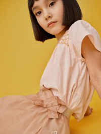 Stych Girls Pink Soft Taffeta Flower Bow Wrap Summer Skirt, Elasticated Sizes 3-4y, 5-6y, 7-8y