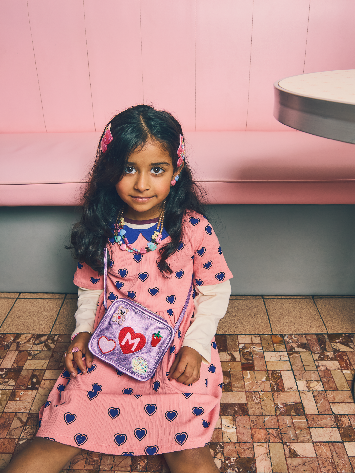 Teddy and Heart Beaded Jewellery Set