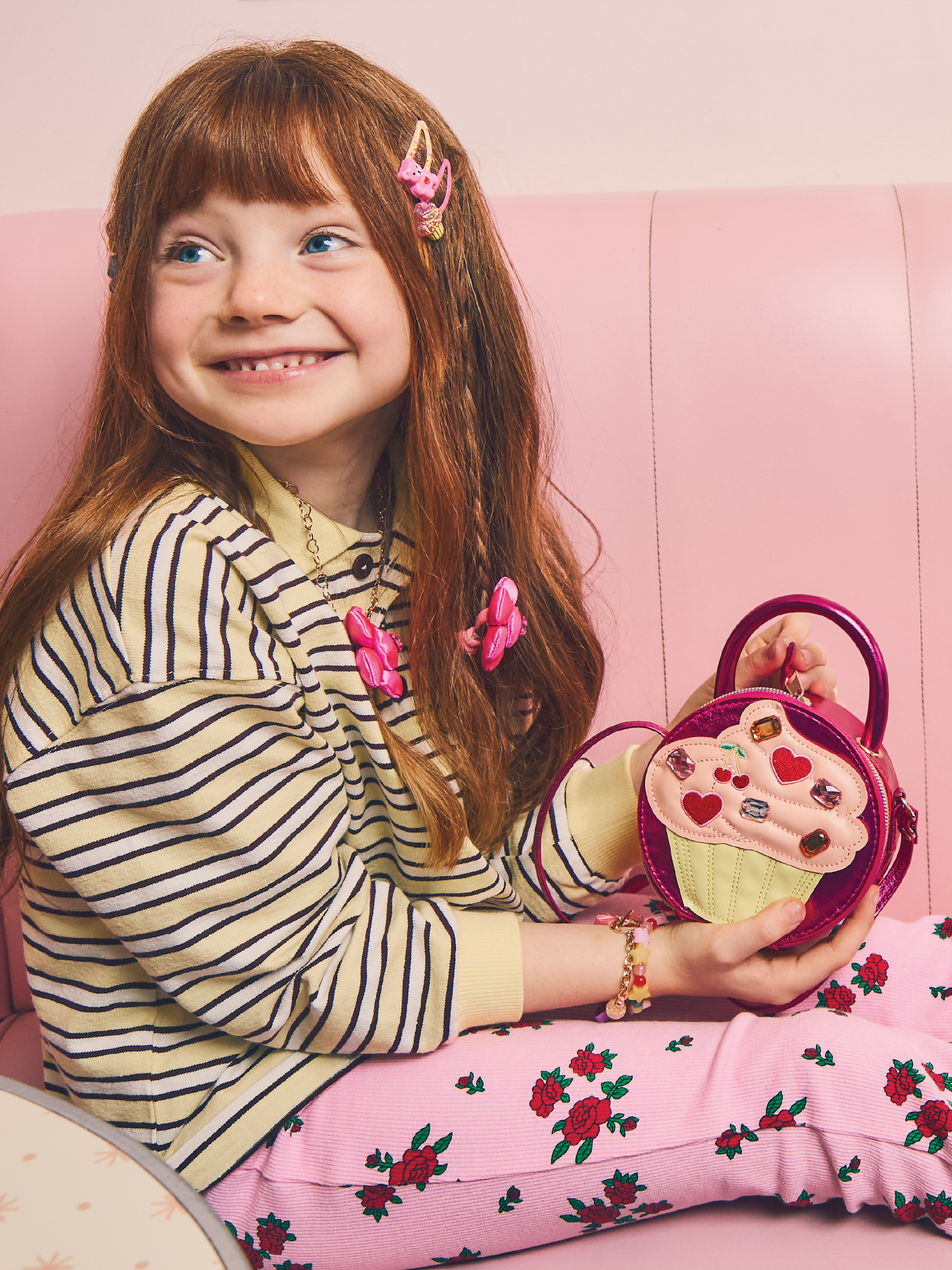 Teddy and Cupcake Hair Clips Set