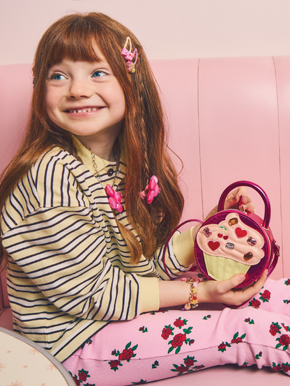 Teddy and Cupcake Hair Clips Set