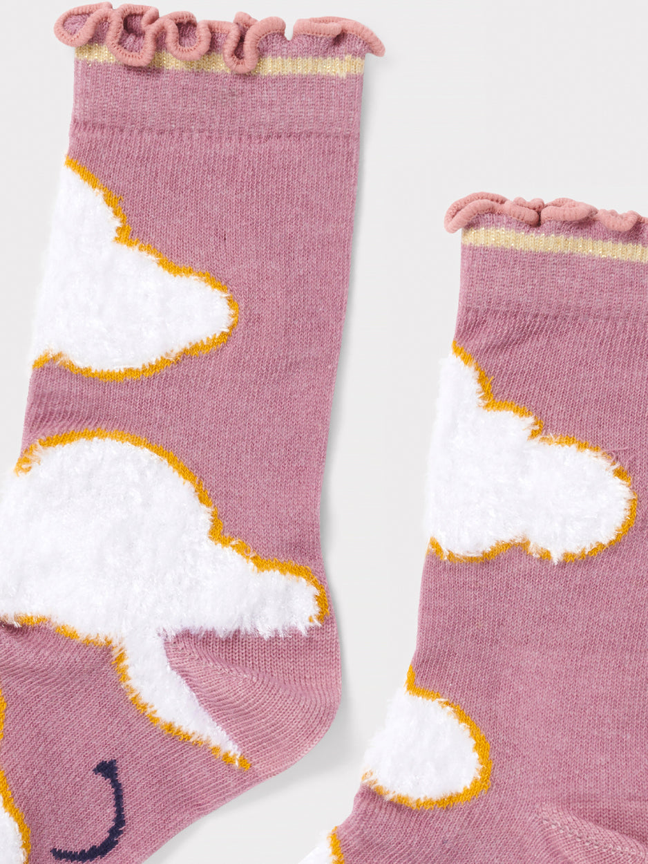 Cloud and Stripe Socks