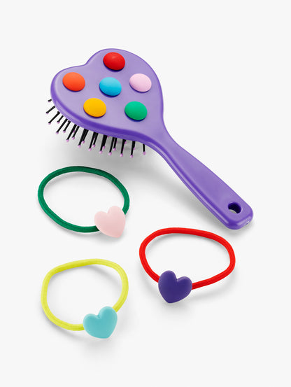 Spot Hairbrush with Hairbands
