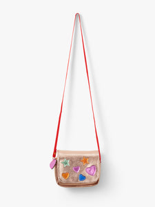 Stych Girls' Heart & Star Rose Gold Crossbody Bag; one size 