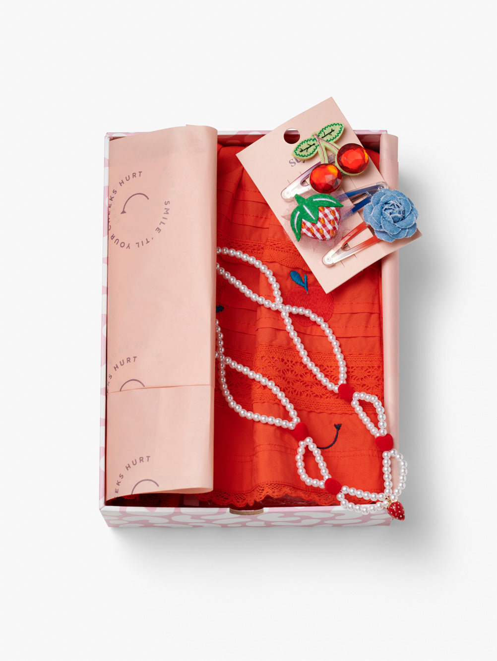 Strawberry Red Skirt and Accessories Gift Box
