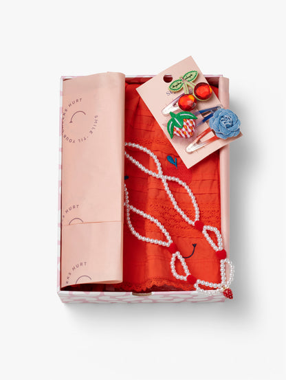 Strawberry Red Skirt and Accessories Gift Box