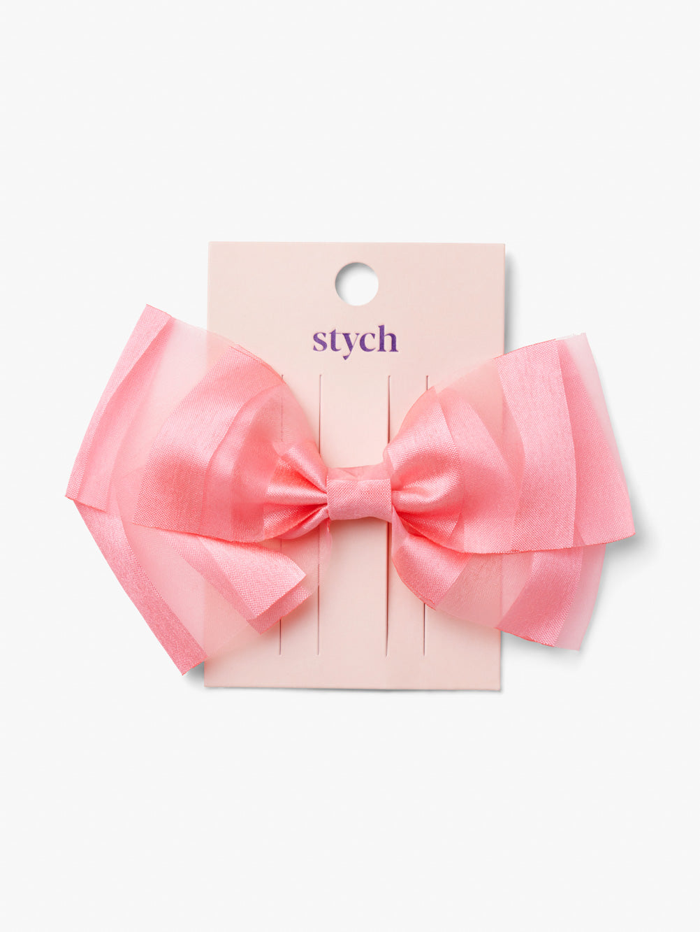 Stripe Tulle Bow Hair Clip