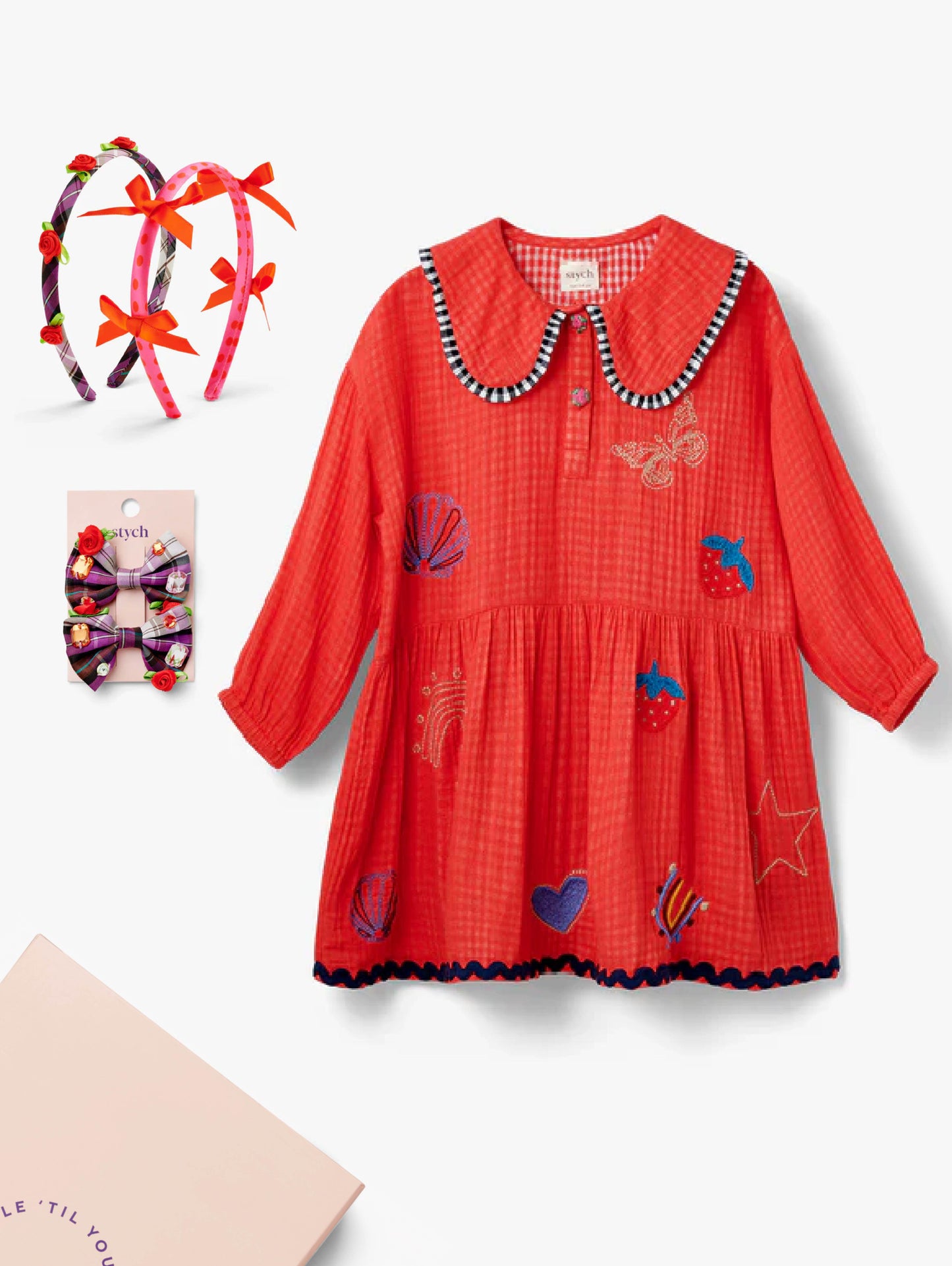 Smock Dress and Tartan Accessories Gift Box