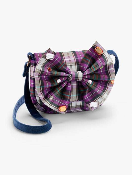 Check Taffeta Bow Crossbody Bag