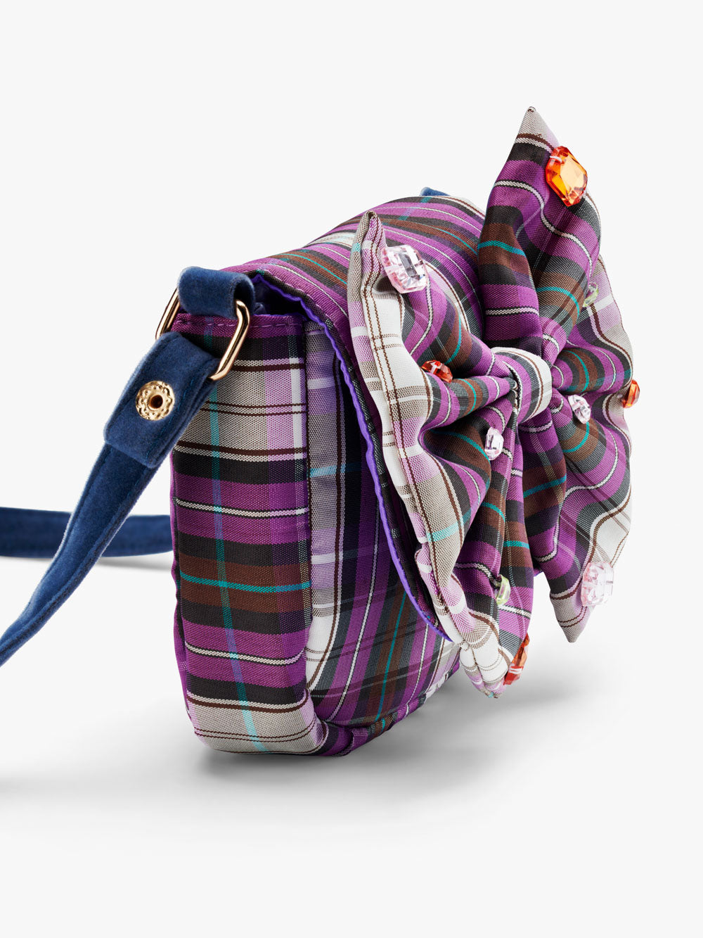 Check Taffeta Bow Crossbody Bag