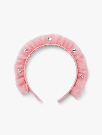 Pink Tulle and Gem Headband