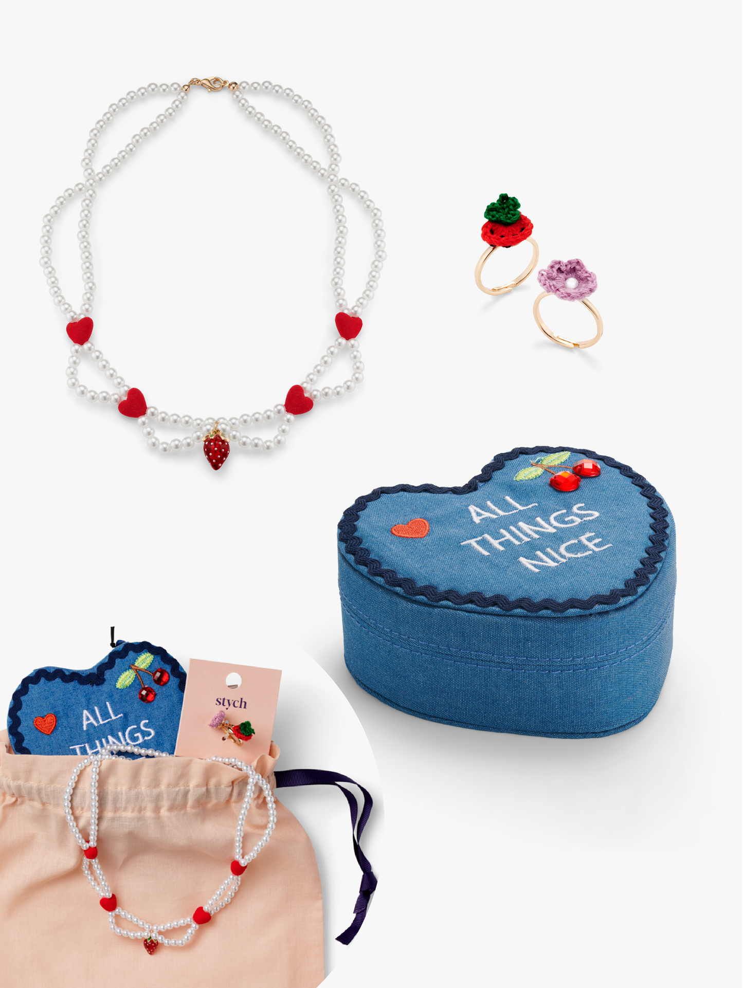 Heart Jewellery Box Gift Set