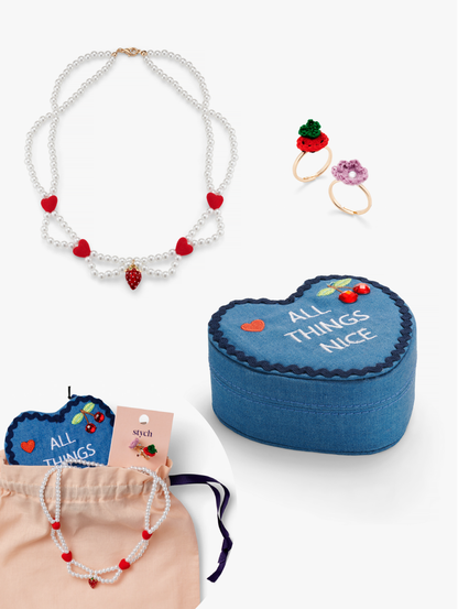 Heart Jewellery Box Gift Set