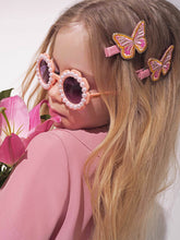 Load image into Gallery viewer, Pink Embroidered Butterfly Hair Clips