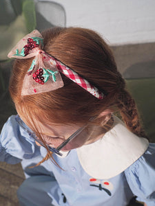 Strawberry Tulle Bow Headband