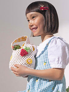 Strawberry Gingham Crochet Bag
