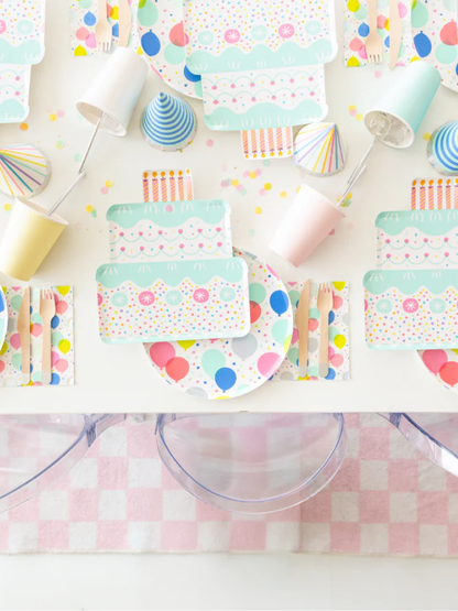 Birthday Cake Print Dinner Plate (x8)