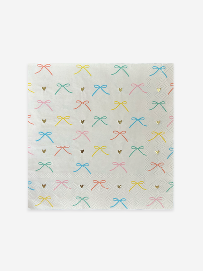 Bow & Foil Heart Large Napkins (x16)