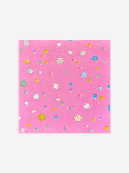 Pink Confetti Large Napkins (x16)