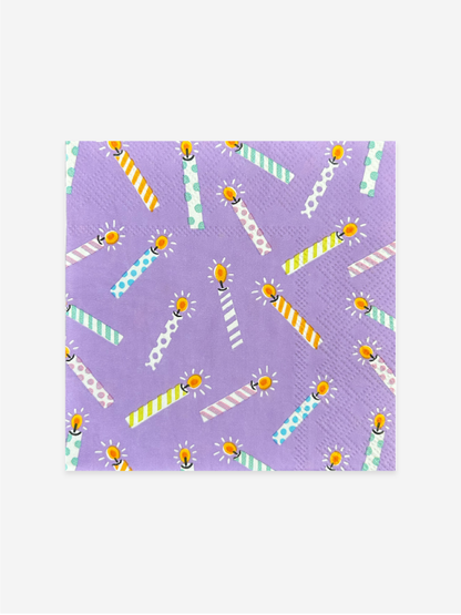Lilac Candle Print Small Napkins (x16)
