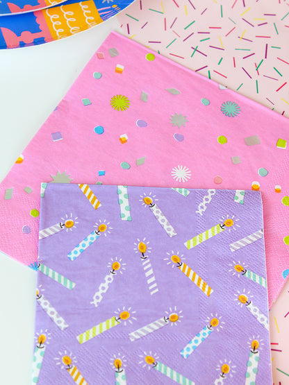 Lilac Candle Print Small Napkins (x16)