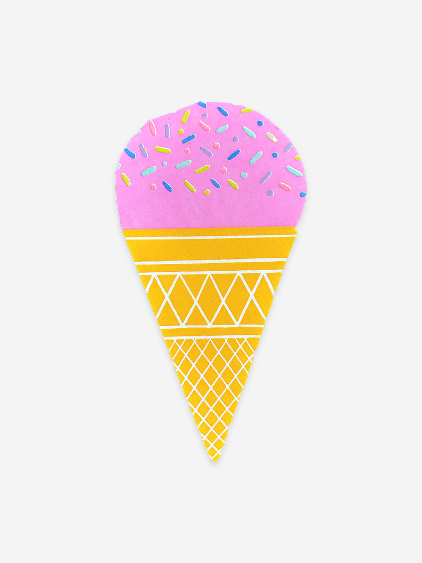 Pink Sprinkle Ice Cream Shape Napkins (x16)