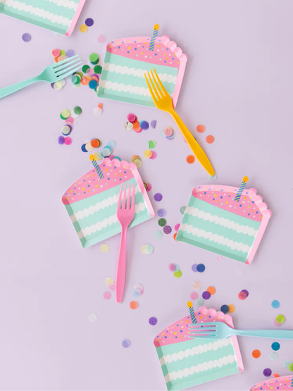 Birthday Cake Slice Print Small Plate (x8)