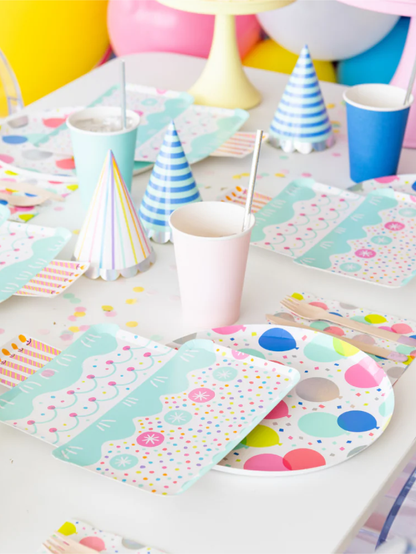 Birthday Balloon Print Dinner Plates (x8)