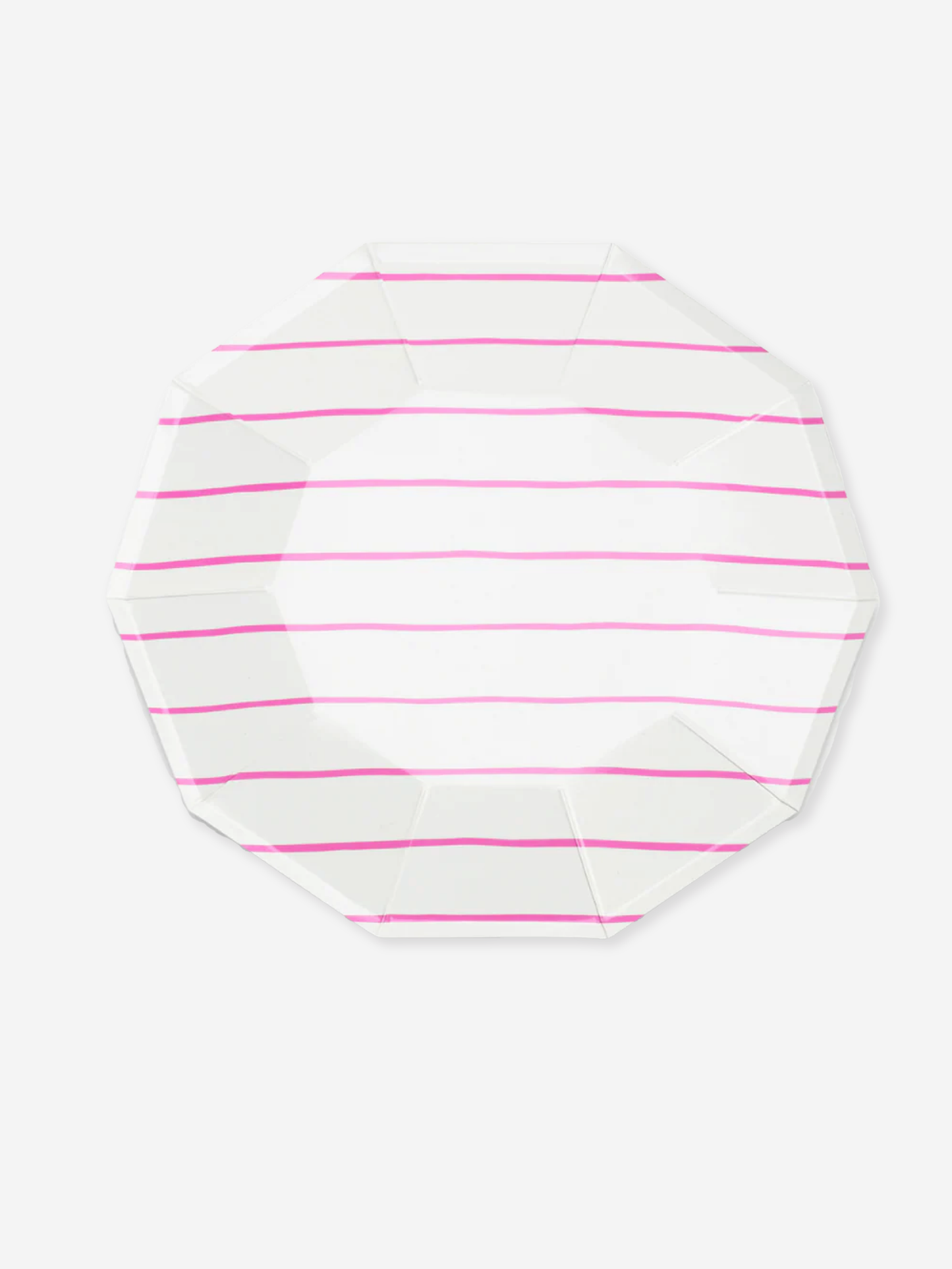 Pink French Stripe Dinner Plates (x8)