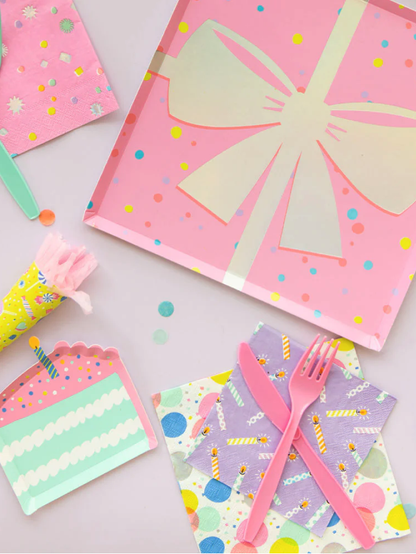 Birthday Cake Slice Print Small Plate (x8)