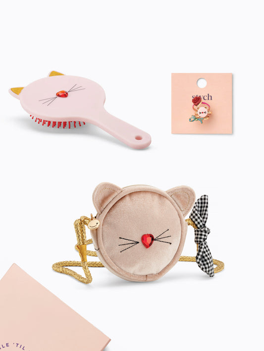 Cat Gem Bag and Accessories Gift Set