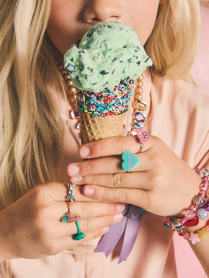 3 Pack Teddy, Cupcake, Heart Rings Set