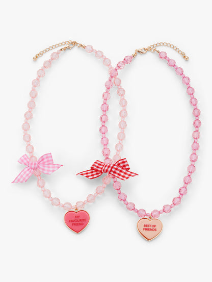 BFF Heart Beaded Necklace Set 2 Pack