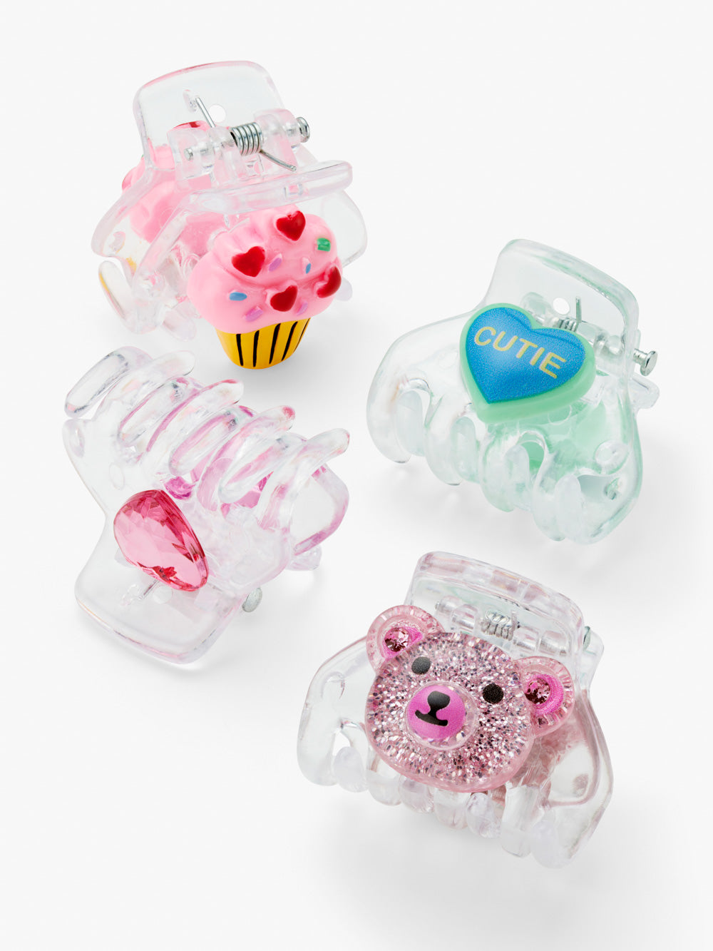 Cutie Teddy and Cupcake Hair Claw Clips