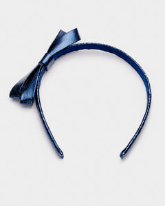 Stych Girl's Blue Metallic Bow Headband