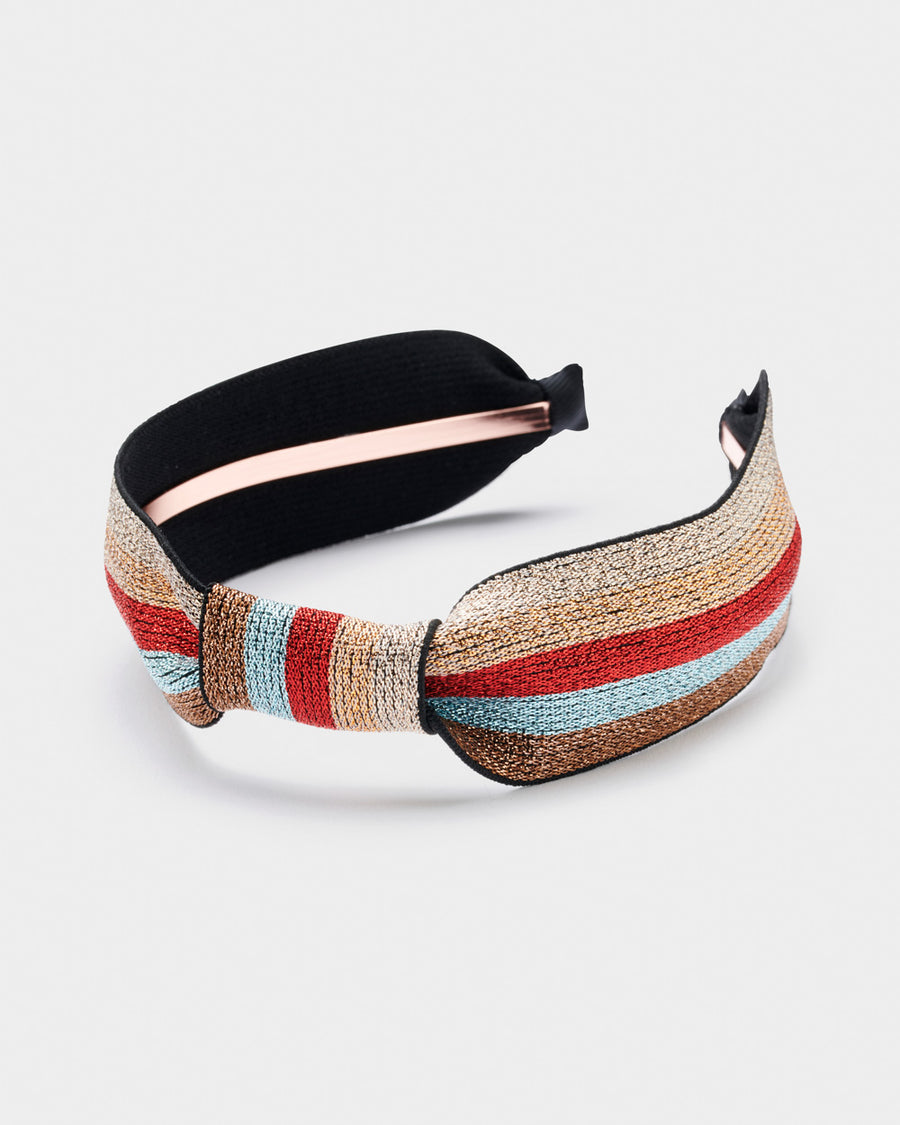 Stych Girl's Knot Lurex Stripe Headband