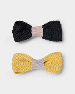 Stych Girls' Grosgrain Ribbon Hair Clip Duo - Yellow & Black 