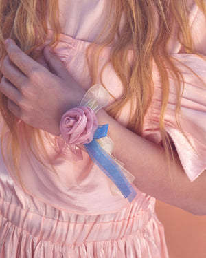 Stych Girl's Pink Occasion Flower Wrist Corsage Blush Pink | Wristband
