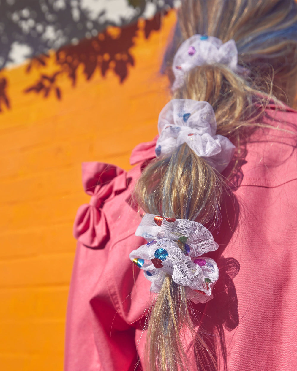 Rainbow Spot Tulle Scrunchie