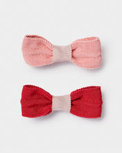 Load image into Gallery viewer, Stych Girls&#39; Grosgrain Ribbon Hair Clip Duo - Red  &amp; Pink 