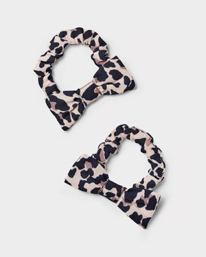 Stych Girls' Pack of 2 Leopard print bow scrunchies | Scrunchie