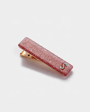 Load image into Gallery viewer, Stych Girls&#39; Initial Glitter Hair Clip Pink 