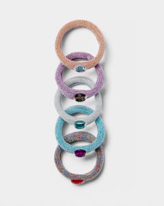 Stych Girl's Pack of 5 Glitter Jewel Hair bands Elasticated 
