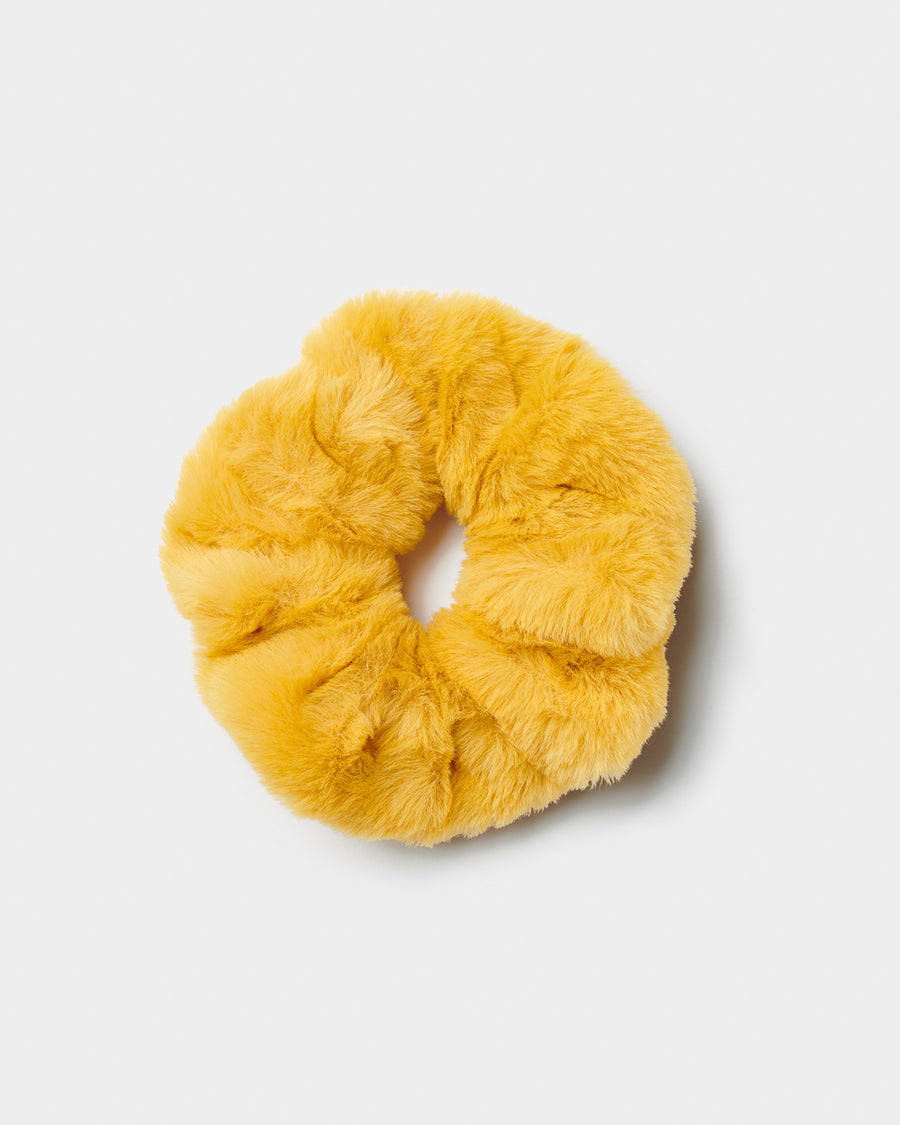 Stych Girl's Mustard Faux Fur Hair Scrunchie